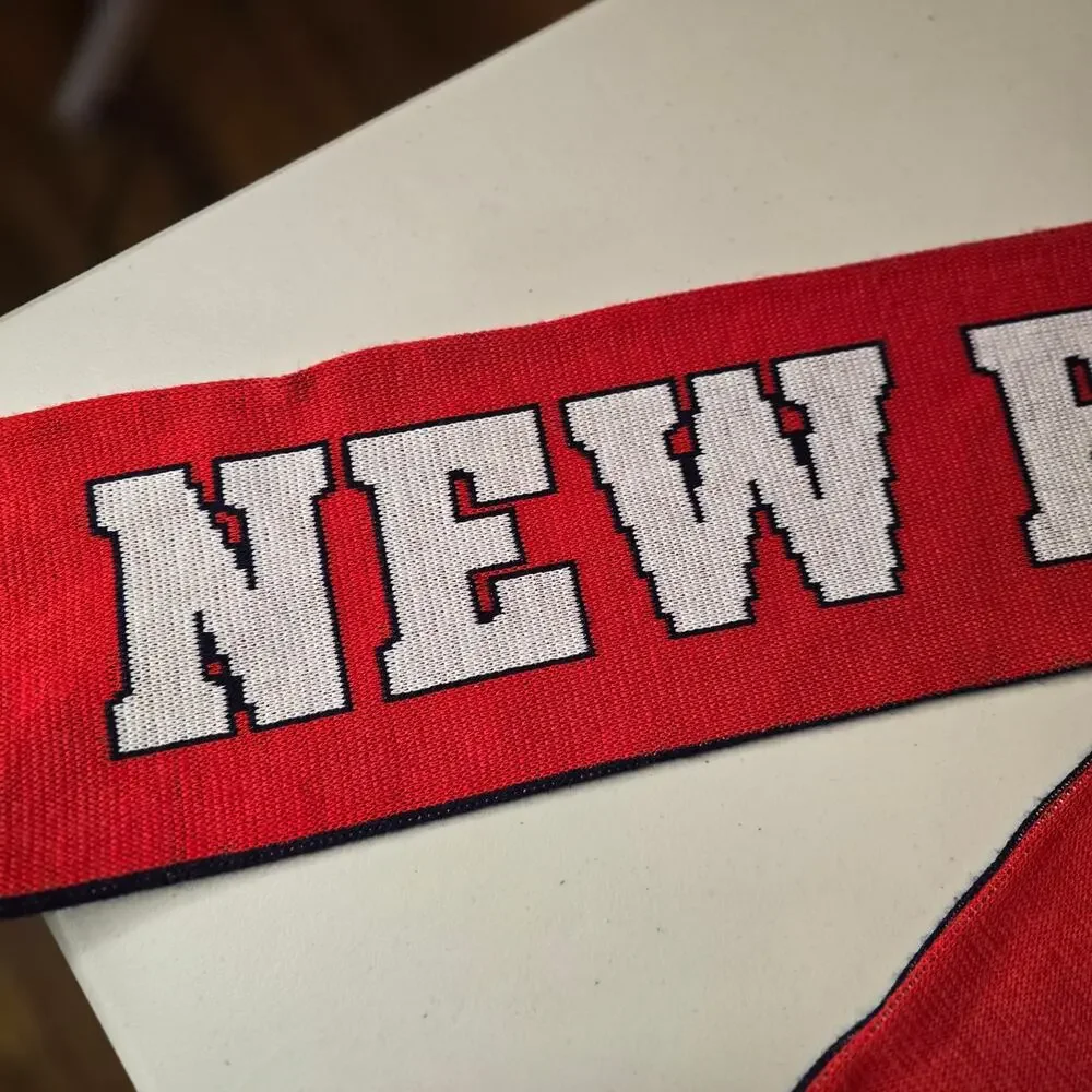 New England Revolution MLS Double Sided Winter Scarf Logo Red Blue Patriots